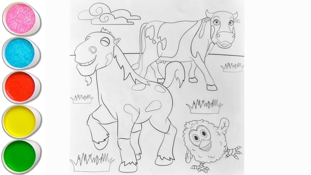 Colorea a Percheron, Vaca Lola y El Pollito Amarillito de la Granja de  ZENÓN 🐴🐄🐥 Dibujos Para Niños