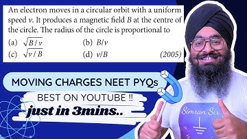 NEET2005| an electron moves in a circular orbit with a uniform speed V. It produces a magnetic field