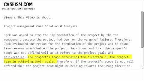Project Management Case Solution & Analysis- Caseism.com