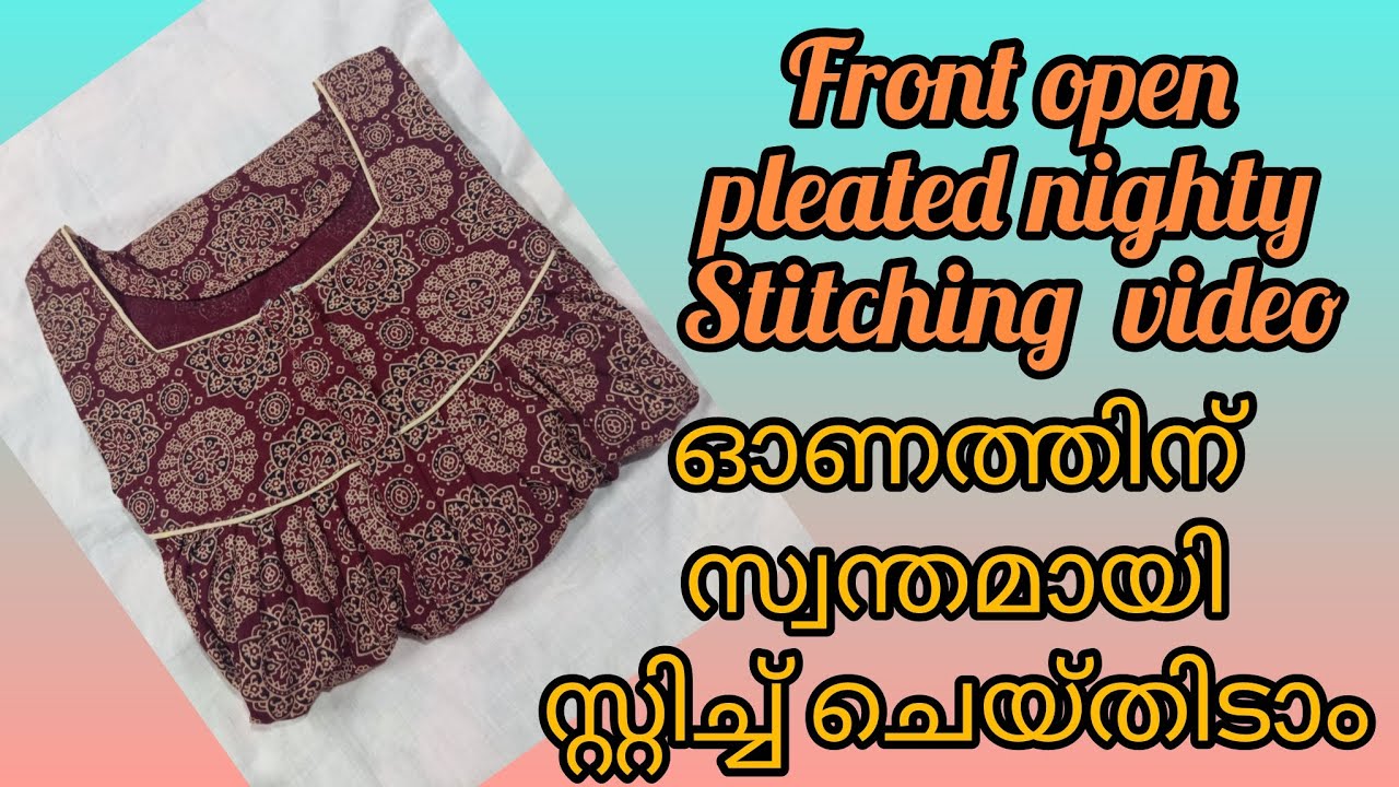 Front open pleated nighty stitching / #nighty #cuttingandstitching #youtube #video 