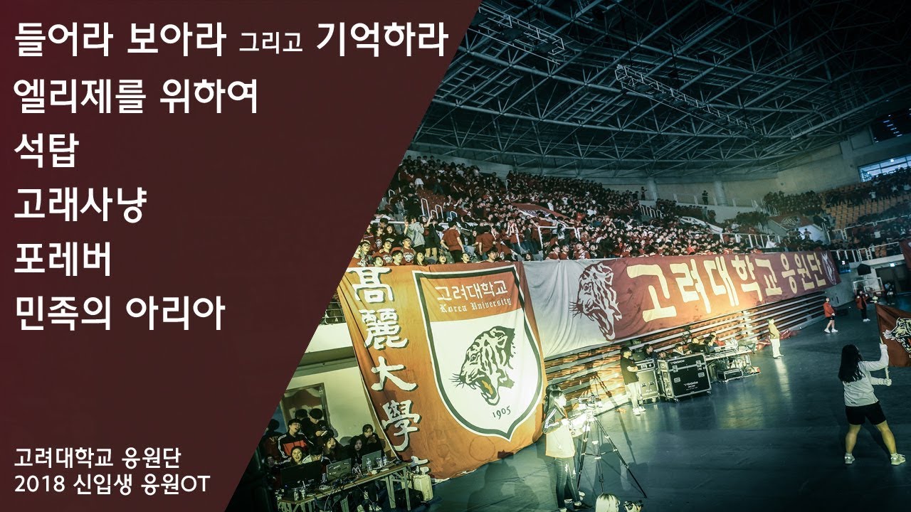 2018 신입생 응원OT - 들어라 보아라 그리고 기억하라/엘리제/석탑/고래사냥/포레버/민족의 아리아  [고려대학교 응원단]