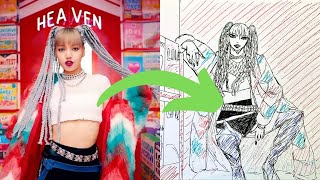 Redraw Blackpink - Lisa Kill This Love Speed Drawing Fanart