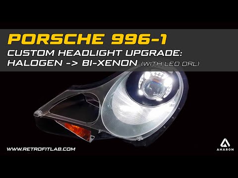 Porsche 911 996.1 986.1 boxster halogen reflector headlight to bi-xenon HID upgrade / conversion