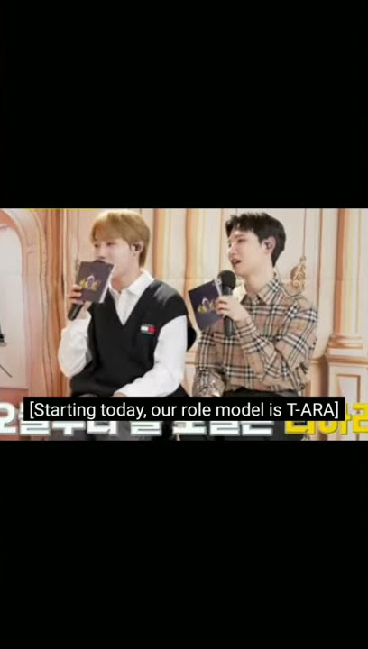 Meet this two adorable fanboys of t-ara #jiyeon #eunjung #hyomin #qri #tara #goldenchild #AB6IZ