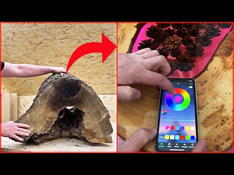 Building a Lighted Heart-Shaped Table Made of Hollow Tree. Diy