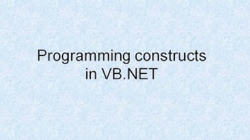 Programming constructs in VB.NET | VB & VB.net | betaQsolutions