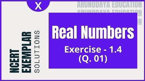 Real Numbers NCERT Exemplar (Exercise - 1.4, Q. No. - 01) CBSE Class X