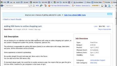 Odesk, Data Entry cms2