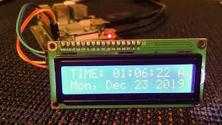 Raspberry Pi i2c 16x2 LCD Screen Showing Date And Time