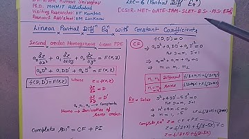 Lec-6|PDE|Linear higher order Homogeneous PDE with constant Coefficients|CSIR GATE M.Sc B.Sc B.Tech