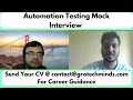 Automation Tester Mock Interview | Crack Your Next Job Interview! #selenium #qualityassurance