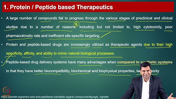 Week 11: Lecture 51: Introduction Protein Peptide Delivery Systems