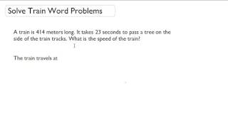 Solve Train Word Problems Motion Word Problem Trains