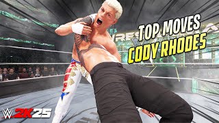 Top Moves Of Cody Rhodes In WWE 2K25 (cody cutter,,cross rhodes and more)