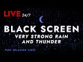  sleep fast with pure nature rain and incredible present thunder sounds  black screen