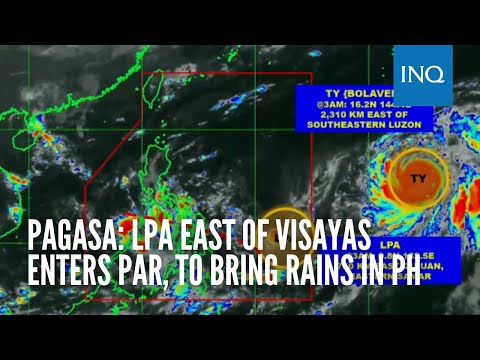 Pagasa: LPA east of Visayas enters PAR, to bring rains in PH