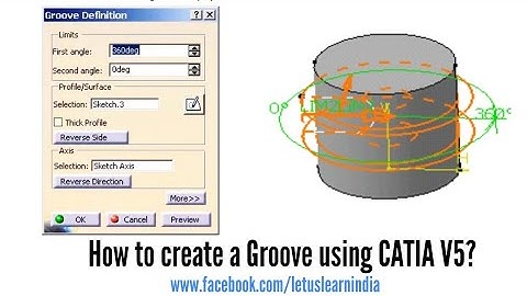 CATIA V5 Tutorial No.10: How To Create a Groove Using CATIA V5?