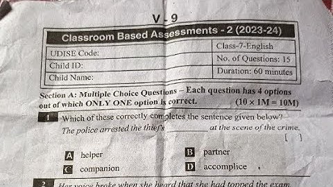 Ap 7th class Fa3 English question paper and answer 2024|class 7th english fa3 CBA-2 answer key 2024