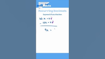 Converting Recurring Decimals to Fractions #maths #gcse #recurringdecimal #decimals #fractions