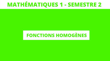 Fonctions homogènes - mathématiques 1