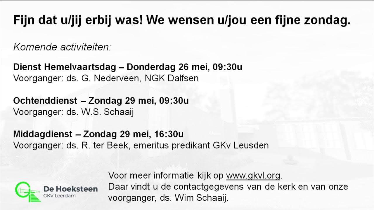 22052022 Middagdienst ds. C. van den Berg YouTube