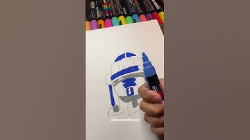 Drawing R2-D2 From Star Wars With Posca Markers! Satisfying! #shorts