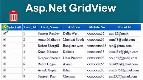 Add checkbox and Delete data in Gridview | Asp.Net C#