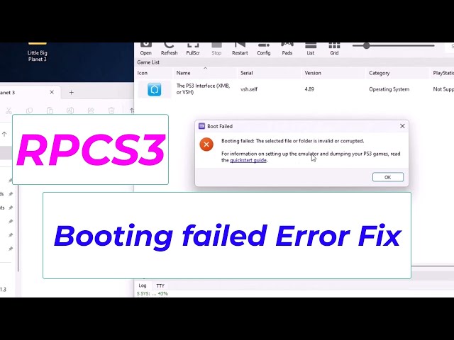 RPCS3 PS3 Emulator ISO Games Booting Fail Invalid File & Folder Fix 