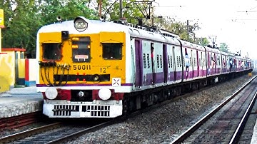 Newly painted Electric Multiple Unit Local Train entered like an ICF MEDHA Local train