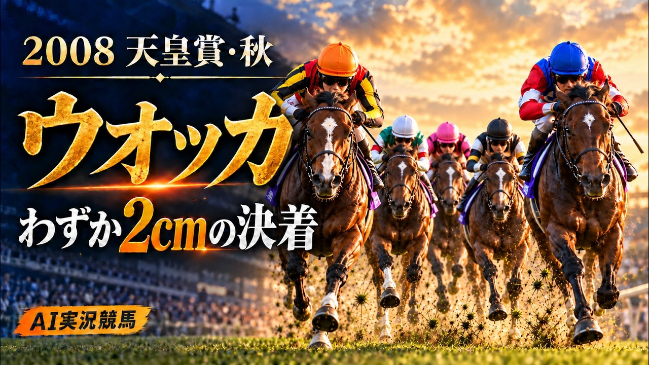 AI実況】ウオッカとダイワスカーレット、わずか2cmの決着｜2008年 天皇