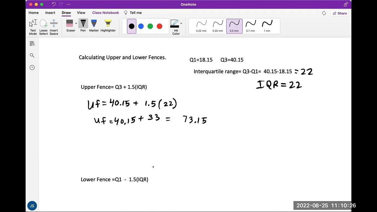 How to calculate the upper and lower fences of a set of data YouTube