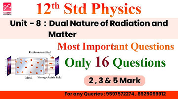 12th Std Physics | Public Centum Plan | Unit - 8 Most Important Questions | Only 16 Questions