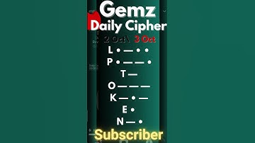 Gemz Daily Cipher Morse Code 2 Oct r 3 October 2024 | Unlock Today’s Code & Rewards! #gemzdailycode
