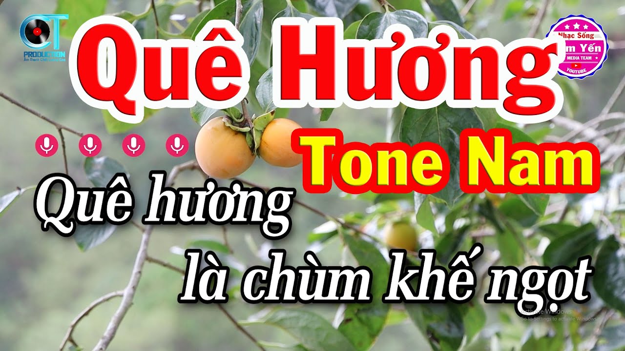 Quê Hương Karaoke Tone Nam ( G#m ) Nhạc Sống Dễ Hát 2026 | Nhạc Sống Cẩm Yến