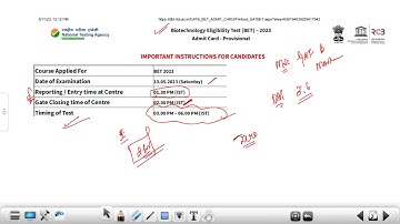 DBT BET JRF & GAT-B 2023 IMPORTANT INSTRUCTIONS FOR CANDIDATES #dbtjrf2023