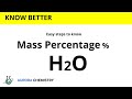 Calculate Mass % PERCENT of OXYGEN in Water | Mole Concept