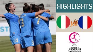 France vs Italy UEFA Women's U19 Championship Highlights | Group A