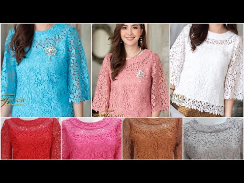 รหัส F101 เสื้อลูกไม้ สาวอวบ ใส่กับผ้าถุง แขนส่วน