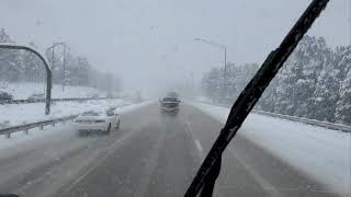 After the Live Broadcast.. Flagstaff in the Snow on Our Way to Phoenix AZ...