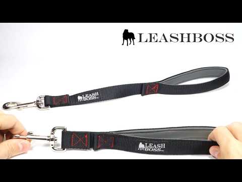 short-dog-leash-with-padded-handle---leashboss-12-inch-&-18-inch-leashes-for-large-dogs