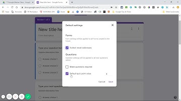 Google Forms update default settings