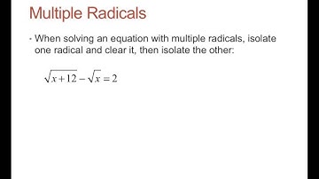 A2T ch 7.7 solving radical equations and inequalities