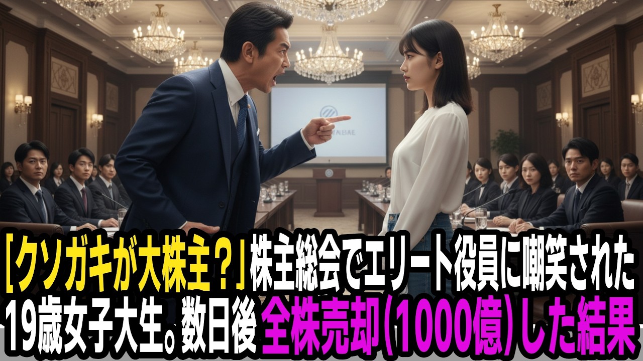 「クソガキが大株主？じゃあ売ってみろよ」普段着で株主総会に来た19歳の大学生「ではすべて売ります」全株を売却した結果