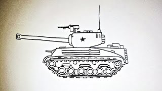 Cara Menggambar Tank M4 Sherman - Part 2 [76mm]
