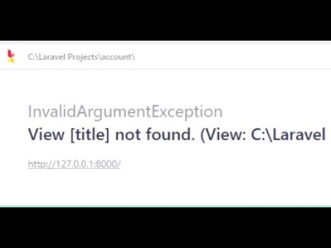 View [title] not found | error in Laravel 8 Hindi/Urdu