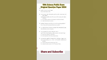 10th Science Public Exam Original Question Paper 2024 #kcbotanystudycentre