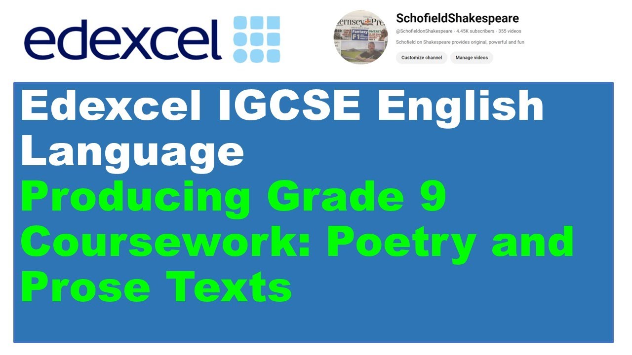 Producing Grade 9 Coursework: Edexcel IGCSE English Language