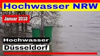 Hochwasser NRW - Hochwasser Düsseldorf nach Unwetter NRW im Januar 2018