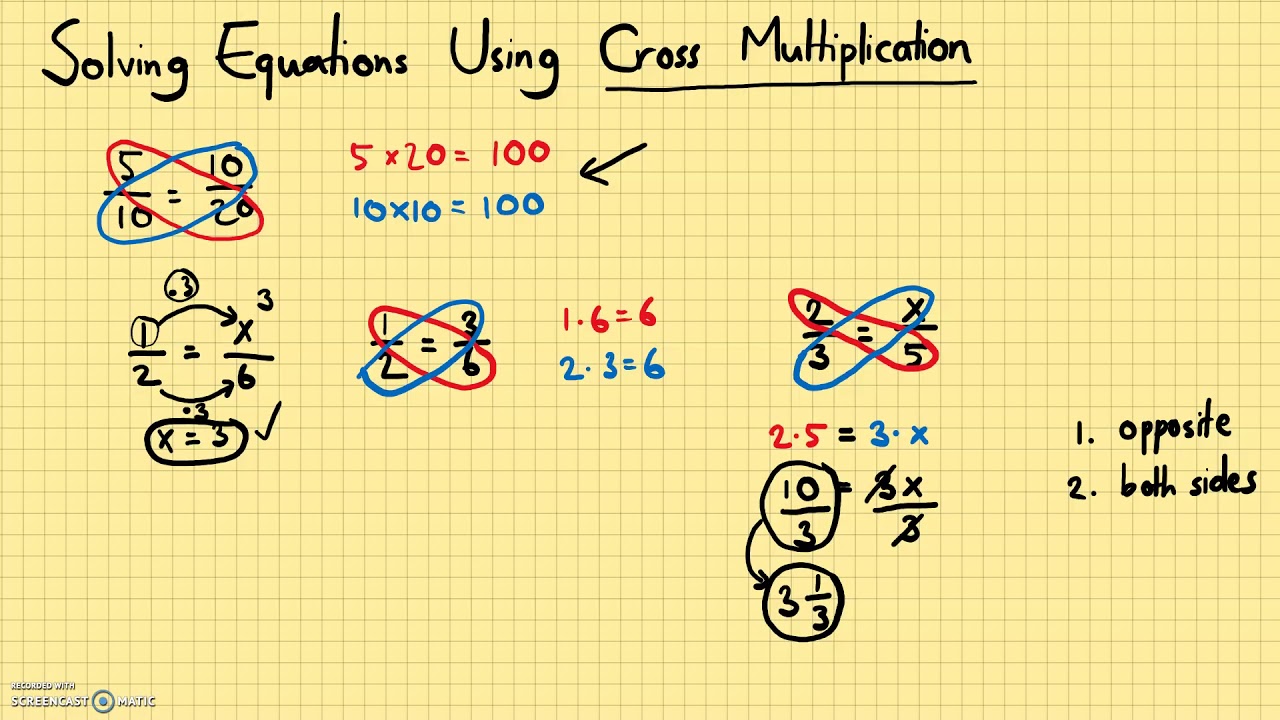 algebra-solving-equations-by-cross-multiplication-youtube