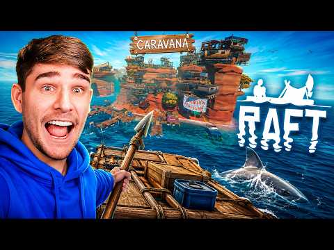 It took me 100 days of evolving to reach this Raft Island.